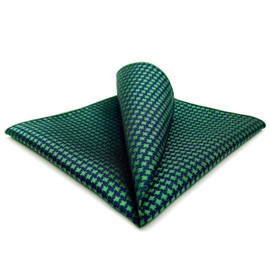 S&W SHLAX&WING Houndstooth Pocket Square Green Blue Men's Handkerchief