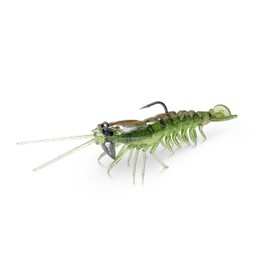 Savage Gear Manic Shrimp RTF V2 Soft Plastic Fishing Bait, 3/4oz, Avocado, Realistic Contours, Colors and Movement, Durable Construction, Weighted Ultra-Sharp Jig Hook