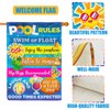 Pool Rules Signs and Decorations Outdoor, Summer Garden Flag Double