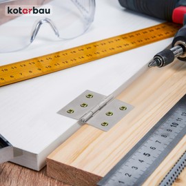 KOTARBAU Set of 25 Furniture Hinges 40 mm Furniture Hinge Cabinet Hinge Nickel Rolled Hinges Folding Piano Band Connector Box Tape Tool Boxes