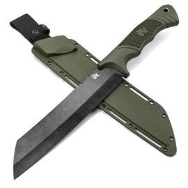 ODENWOLF W Machete - Survival Machete Full Tang with Sheath - Strong D2 Steel Knife Machete for Cutting Trees, for Yard Work, and for Bushcrafting and Big Tactical Knife with TPE-Handle