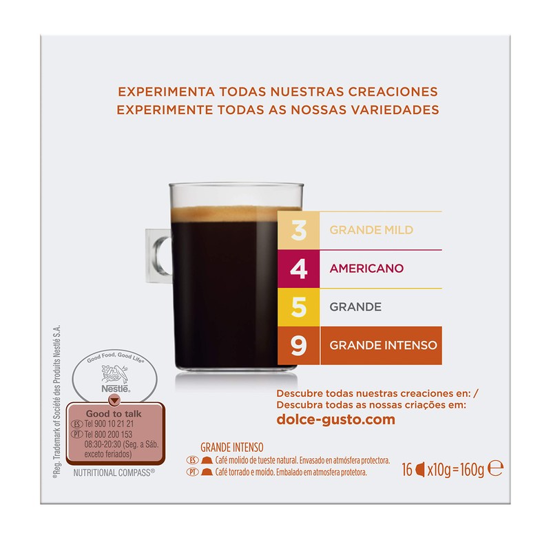 NESCAFE Dolce Gusto Americano Intenso Coffee Pods - total of