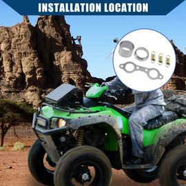 Hihaha 5811511 3610047 Exhaust Pipe Manifold Gasket and Spring Rebuild Kit for Polaris RZR S 800 2009-2014/Inner Pipe Muffler Silencer Gasket Accessories/Durable Metal/6Pcs Silver Tone