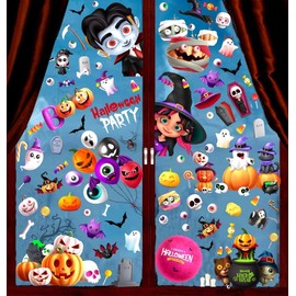 133 Piezas Pegatinas Calcomanías para Ventana de Halloween, 9 Hojas Decoración Halloween Adhesivos para Ventanas, 3D Calcomanías de Ventanas de Doble Cara para Decoración del Hogar, Fiesta, Tienda