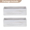 NUPTIO Flower Box Rectangle Centerpieces: 2 Pcs 11.8" Long Wood