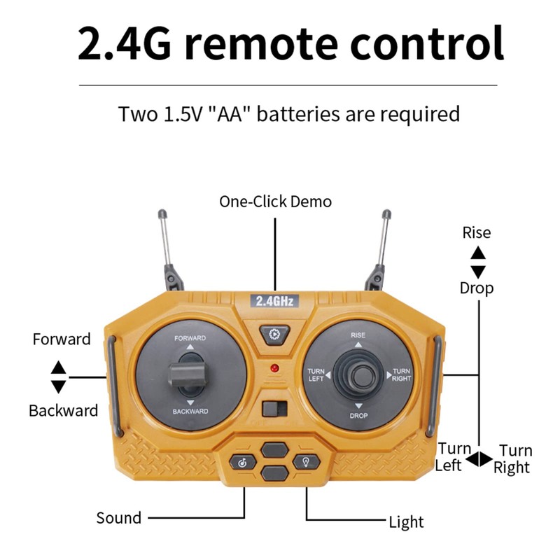 GS GOOLSKY RC Bulldozer, 1/24 Scale 2.4GHz 9CH Remote Control