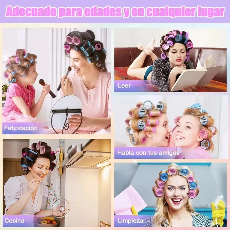 Zenithventures 31pzs Hair Rulo Tubos Plástica Para Cabello Autoadheribles
