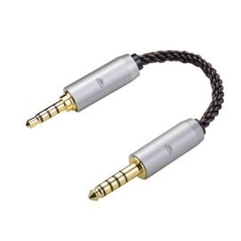 okcsc AU8 Audio Cable, Stereo Mini Plug, Aux Cable, Male to Male to Male 2.4 mm (Male) to 3.5 mm 4 Poles (Male), 8 Cores, OFC, Gold Plated, Compatible with Smartphones, Amplifiers, Audio Players, Etc.