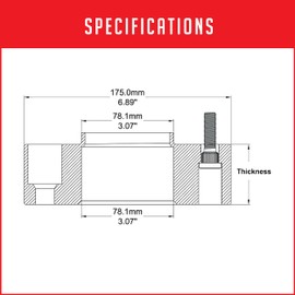 Wheel Accessories Parts Set of 4 Hub Centric Wheel Adapters/Spacers - Thickness: 2.00" - 6x5.5 to 6x5.5 - Lug/Stud Thread: M14 X1.5 - Hub (ID): 78.1mm / Wheel (OD): 78.1mm Fits Chevy, Buick & GM
