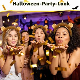 AYZDJ Lion Ears Headband for Adults and Kids - Animal Ear Costume Accessories for Halloween, Cosplay, Face Wash, Makeup and Animal Theme Parties