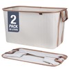 CleverMade Collapsible Laundry Basket Hamper - LUXE Cream Herringbone 2Pack