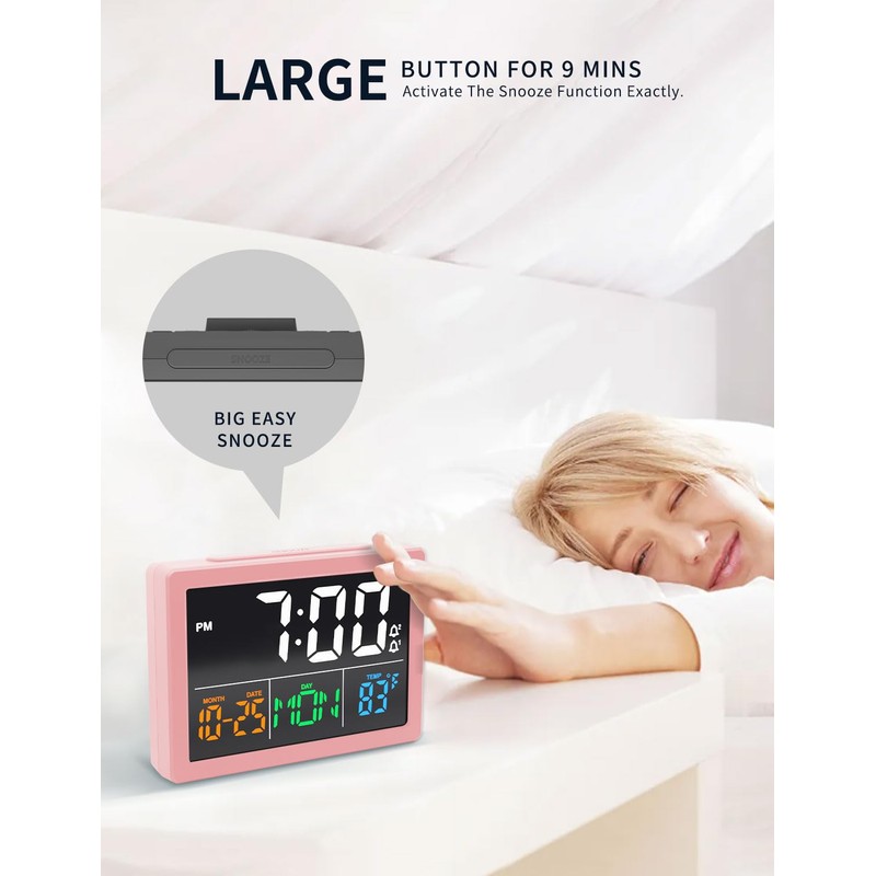 Digital Alarm Clock, with 5.5" Large LED Time Display, Adjustable