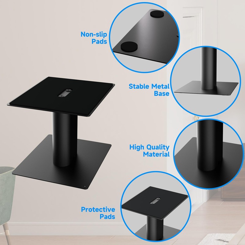 Suptek 7.9 x 6.5" Universal Desktop Speaker Stands – Pair