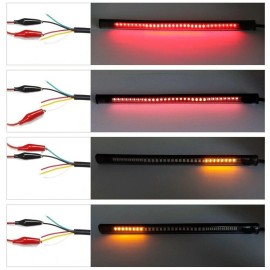 SHENKENUO Flexible LED Strip 48LED Motorcycle Tail Brake Rear Turn Signal Running Lights