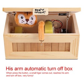 Tonysa Don't Touch the Useless Box, Wooden Desk Decoration Box, USB Electronic Box Toy, Surprises Most "Leave Me Alone"
