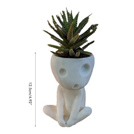 Tianbi Head Planter Pot,Luminous Face Planter Pot, Cactus Planter,Cute Resin Succulent Planter Flowerpot for House Office Decor