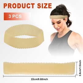 Ayzylpth 3-Pack Skin Tone Wig Grips for Women, 8.66x1.5 Inch Silicone Wig Bands, No-Slip Wig Holders for 17-42 Inch Head Circumference, Comfortable & Easy to Use, No Clips, Glue, or Tape Needed