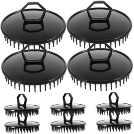 VICASKY 1set Portable Hair Wash Brush Hair Brush Shampoo Large Brushes for Hair Massaging Hairbrush Bristle Scrub Travel Curved Massage Head Scalp Black Plastic 10pcs