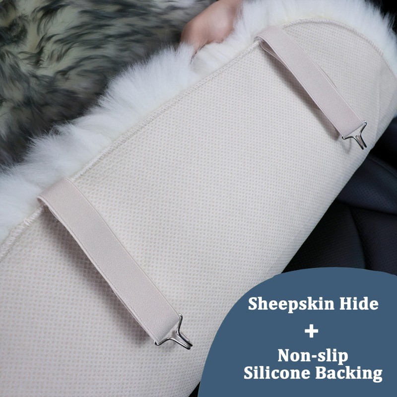 OGLAND 2 Pack Fluffy Sheepskin Car Seat Cover-Fuzzy Fur Auto