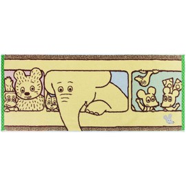 Hayashi FL203500 Face Towel, Approx. 13.4 x 31.5 inches (34 x 80 cm), Comes with a Mouse Vest, Yellow
