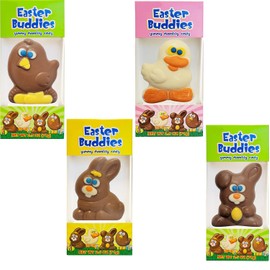 Fruidles Large Easter Buddies Milk Chocolate Bunnies 12-Pack, Individually Wrapped in Gift-Box, Kosher Certified Dairy, 2.5oz Chocolate Easter Buddies