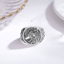 EUDORA Harmony Ball Seal of the Lilith Moon Necklace for Women Sterling Silver 925, Vintage Hekates Wheel Triple Moon Goddess Witcher Necklace Wicca Pendant Amulet Runes Jewellery, Gift for Women,