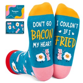 HAPPYPOP Bacon Gifts Bacon Socks Men Women - Meat Lovers Gifts Meat Gifts, Stocking Suffers for Men Women