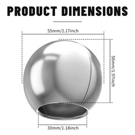 LGRAHED Tow Ball Adapter Cover - Converts 2 Inch Stainless Steel Tow Ball to 2-5/16 Inch Trailer Ball Clamshell Hitch Accessory