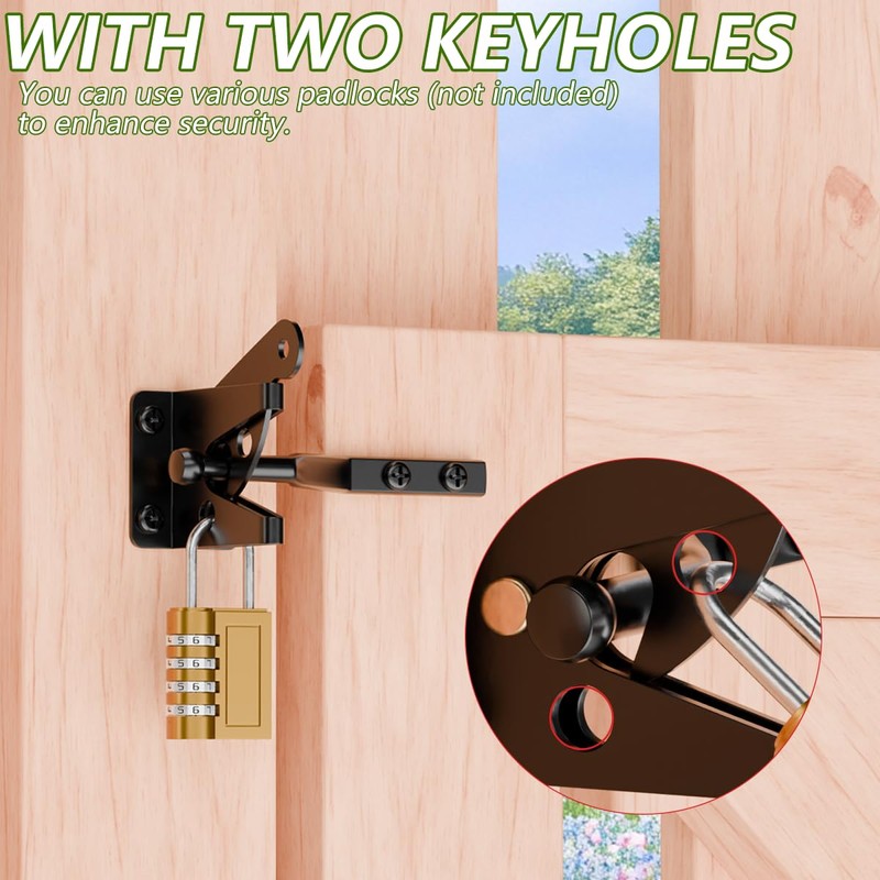 Self-Locking Heavy-Duty Gate Latch: Automatic Gravity Lever Type for Wooden