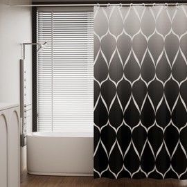 AwmnSrman Shower Curtain - Shower Curtains for Bathroom with 12 Shower Curtains Hooks, Quick-Drying Modern Elegant Design Polyester 180 x 180cm