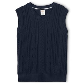 Gymboree Boys and Toddler V-Neck Cable Knit Sweater Vest, Navy Slate, 4T