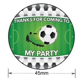 AK Giftshop Football Soccer Thank You Birthday Party Stickers for Party Bags & Sweet Cones (48 Stickers)