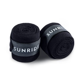 Sunride Bandages for Horses, Stabilise Tendons and Ligaments - Breathable, Temperature Regulating (Set of 2, Black)