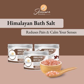Skincare Sunday Himalayan Bath Salts – Pack of 3 | Infused with Minerals and Essential Oils - Invigorate | Exfoliate | Moisturize | Detoxify | Cleanse - Relaxing & unwinding Potion (Coffee)
