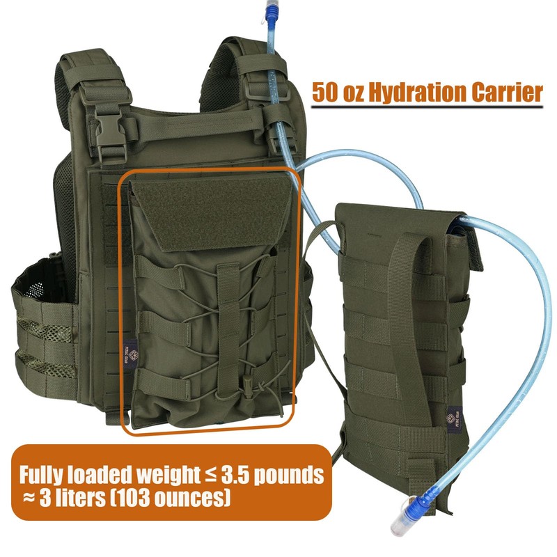 PETAC GEAR Tactical Hydration Pack，Molle Carrier Pouch for 50 oz
