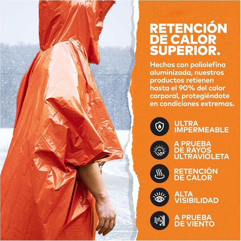 Outdoor Insulated Survival Kits-Emergency Blankets(5 Pack),1 Emergency Sleeping Bag,1 Emergency