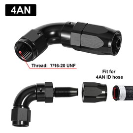 EVIL ENERGY 4AN 90 Degree One Piece Full Flow Hose End Fitting Swivel For CPE Braided Hose