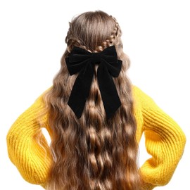 2Pcs Satin Hair Bows Hair Clip, Large Satin Ribbon Bow Hairpins, Bows Hair Barrettes Fastener French Hair Bows, Bows Hair Barrettes Vintage, for Women Girls Gifts