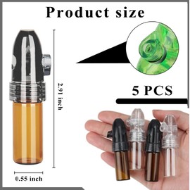 Lokolinto Portable Mini Organizer Case Vial, 5-piece portable glass bottle set, decorative glass bottle, leak proof design suitable for pepper, suitable for enhancing flavor during travel