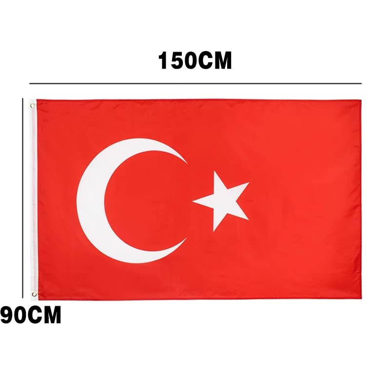AIMALL Large Turkey Turkish Flag Heavy Duty Outdoor 90 X