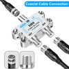 TKCHAX 2 Way Coaxial Cable Splitter,Support 10-2602MHz, RG6 Compatible, Nickel-Plated