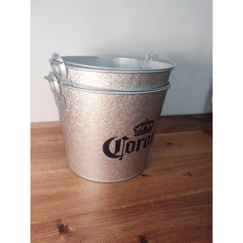Corona Galvanized Beer Bucket - Corona Beer Bucket - Galvanized
