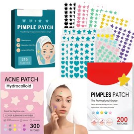 716 Parches Anti Acné en Figuras de Estrella y Corazón – Pimple Patch Hidrocoloide Colorid