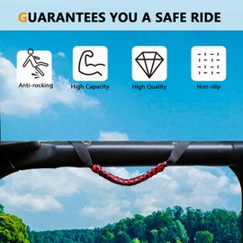 West-xingzhe Roll Bar Grab Handles front and rear Grip Handle for 2024 Jeep Wrangler JL 4XE 4 Door Interior Accessorie for Jeep Wrangler (Red 4 Pack)