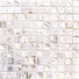 MOS150-SM2525 Mother of Pearl Mosaic Shell Mosaic White Beige Shower Screen