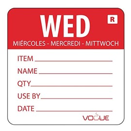 Vogue L068 Wednesday Day of the Week Label Wednesday - Red, 49x 60mm