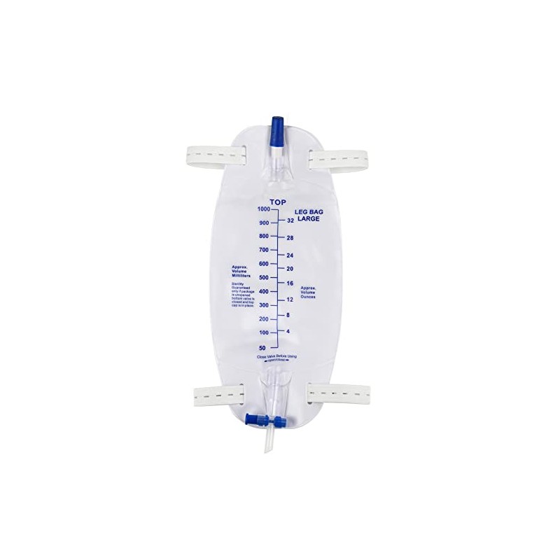 Easy-Tap Leg Bag Urinary Drainage Bag, 1000ml, Anti-Reflux Valve, Cloth