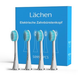Lächen Replacement Brush Head, Very Soft Brush Bristles, Suitable for People with Sensitive Oral Cavities, S095 White, Pack of 4