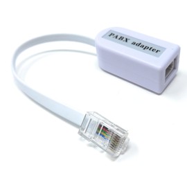 DRUT BT Socket to RJ45 Plug PABX (6P6C) Leaded Telephone Cable Adapter, White