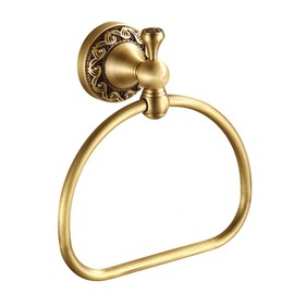 WOLIBEER Brass Towel Ring,Antique Hand Towel Holder, Bathroom Hand Towel Rack Hanger Wall Mounted Retro Kitchen Accessories